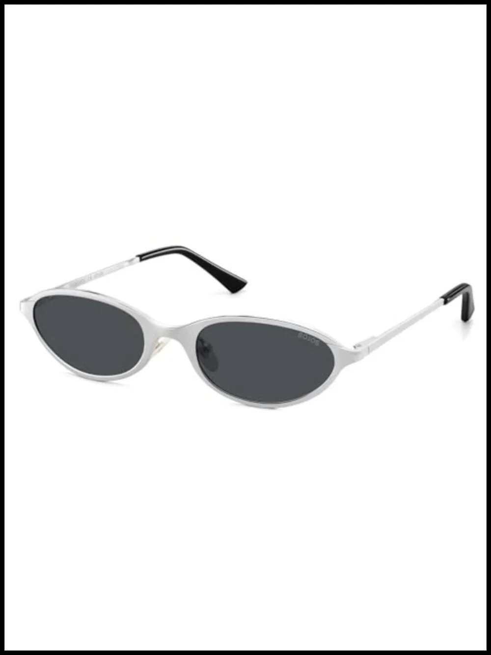 Small Oval Cat Eye Polarized Sunglasses with Metal Frame Spring Hinges